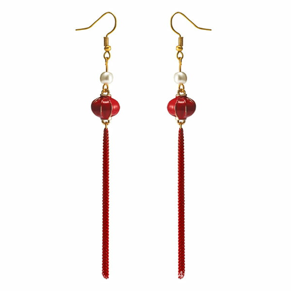 楽天市場】恭喜発財ピアス 赤 ネコポス便なら【送料無料