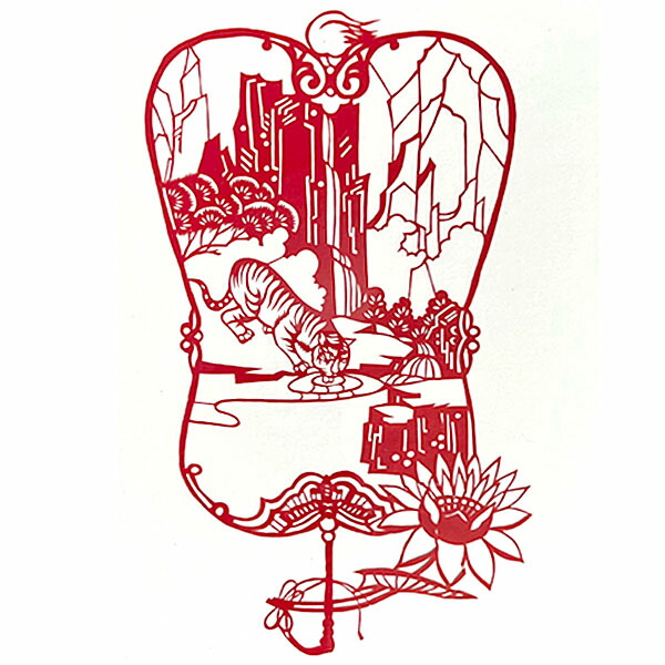 楽天市場】B級品 中国伝統工芸 【切り絵】額付 昇龍 赤【B3サイズ