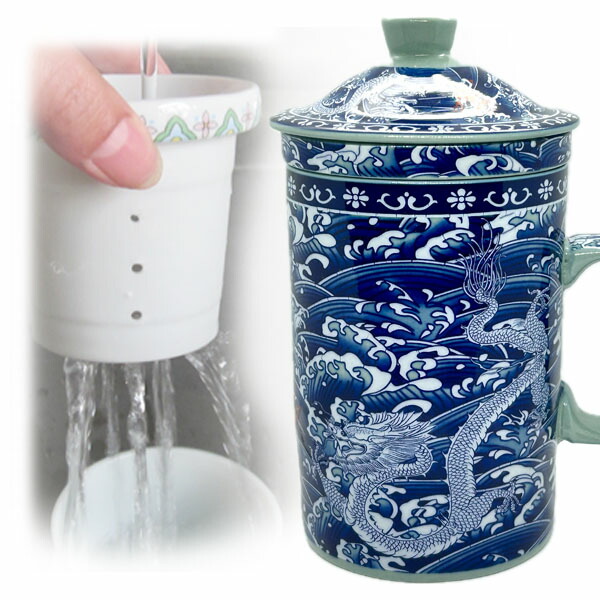 蔵出 中国骨董 中華帝国 景徳鎮製清王朝龍紋蓋付お茶コップセット アンティーク 10004232_1.jpg