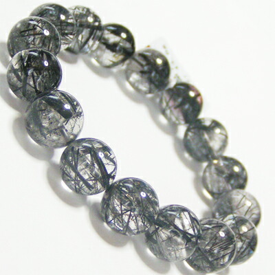 楽天市場】パワーストーンブレスレット太黒針水晶12mm37.8g(タイタン