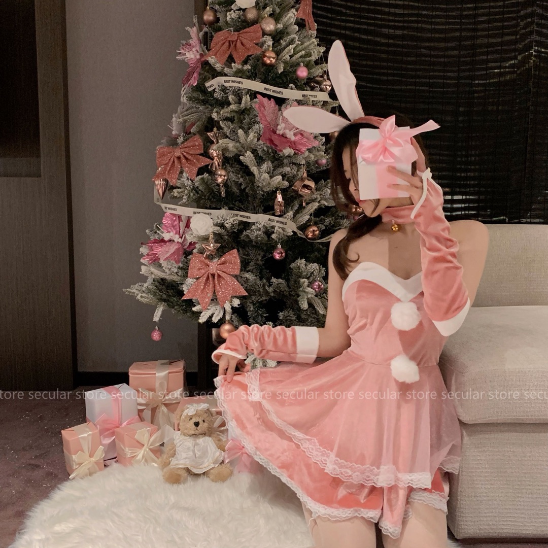 サンタ コスプレ セクシー 兎耳 うさぎ ウサギ 6点セット バニー