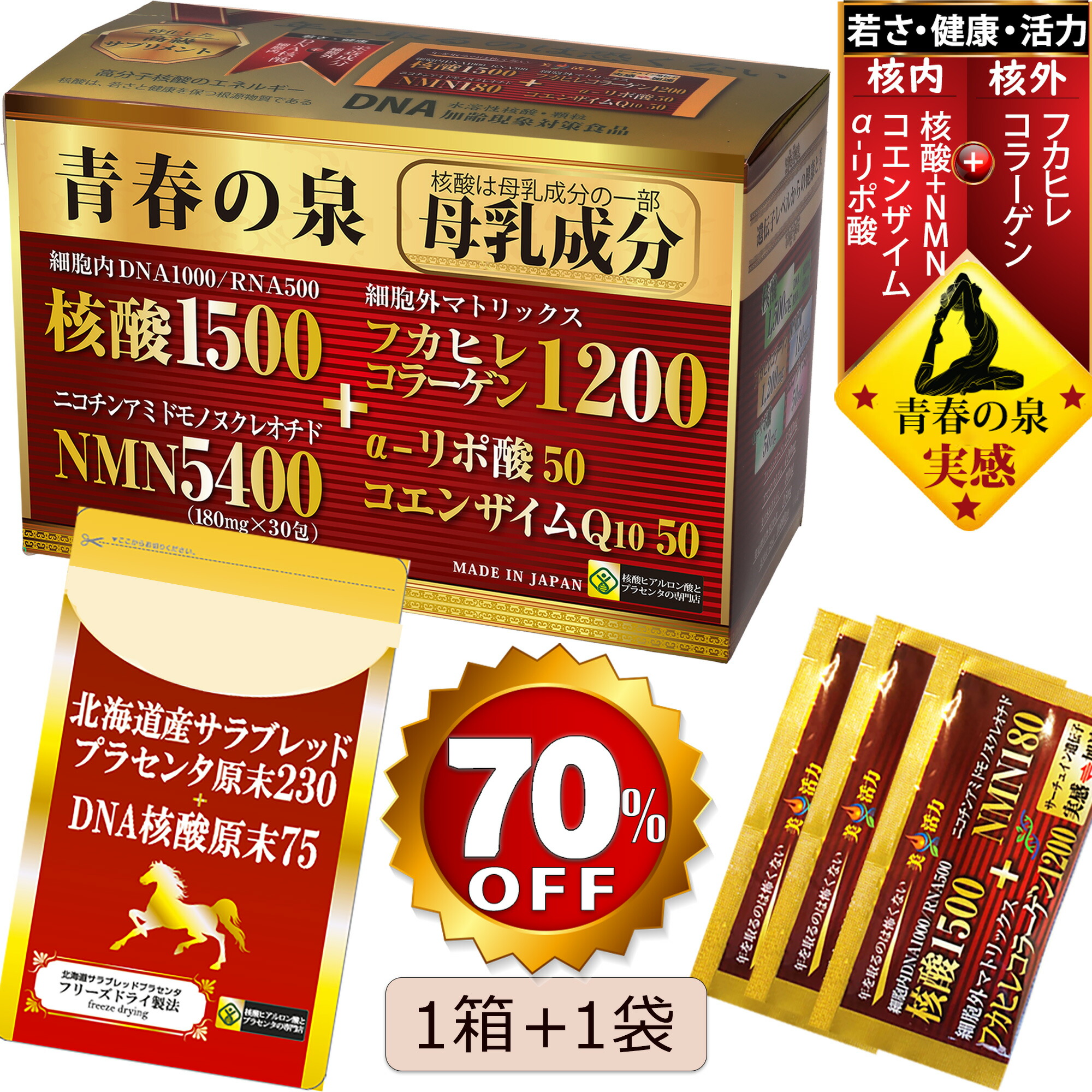 楽天市場】(極)卸価格５個の青春の泉(89,400ｍｇ）【ＮＭＮ】【NMN