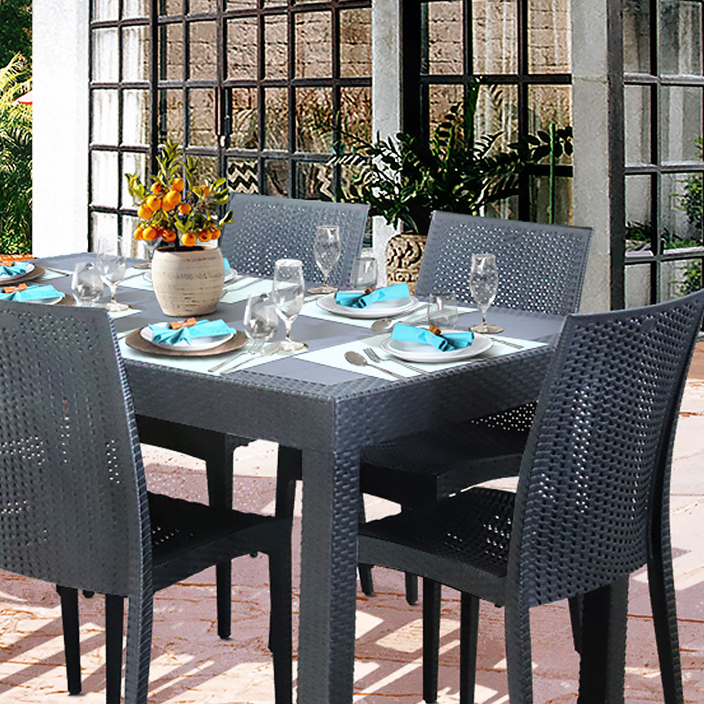 【楽天市場】ガーデンテーブル 90×150cm・チェア6脚セット LA・TAN おしゃれ 庭 ガーデンチェア ガーデン テーブル セット