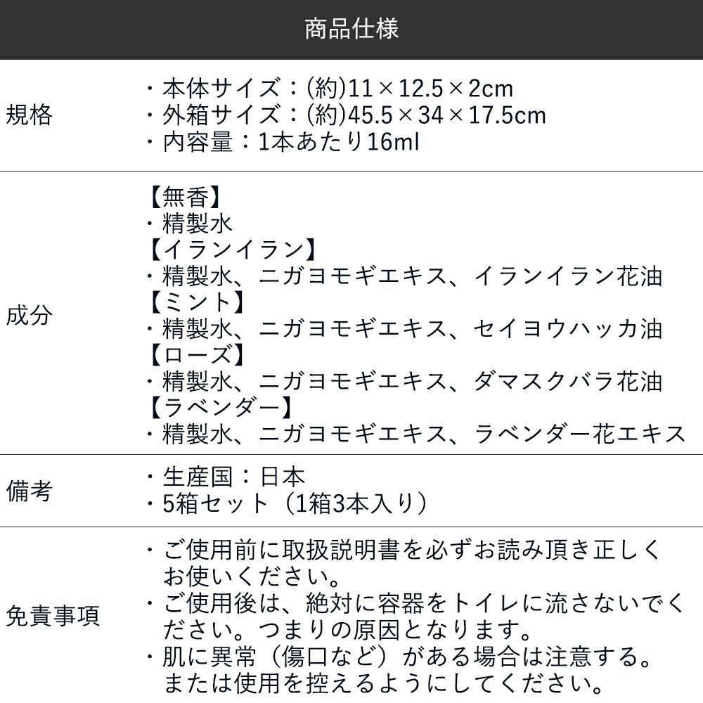 お尻シャワシャワ5箱セット_商品仕様