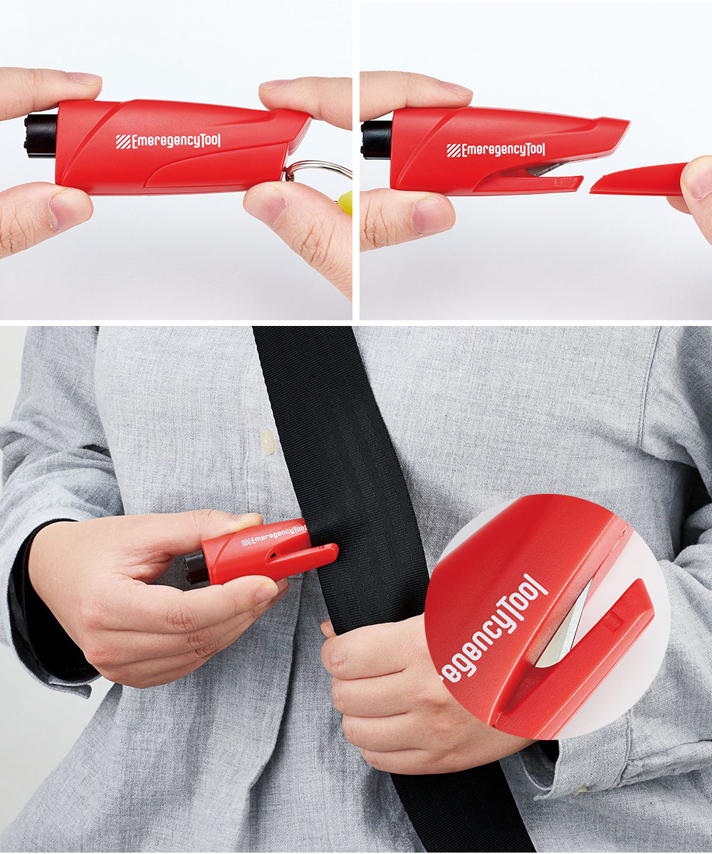 防災グッズ 車脱出 常備品 ガラスを割る 緊急コンパクトツール 緊急脱出ツール 車脱出用ツール 便利グッズ コンパクトツール ベルトを切る カー用品