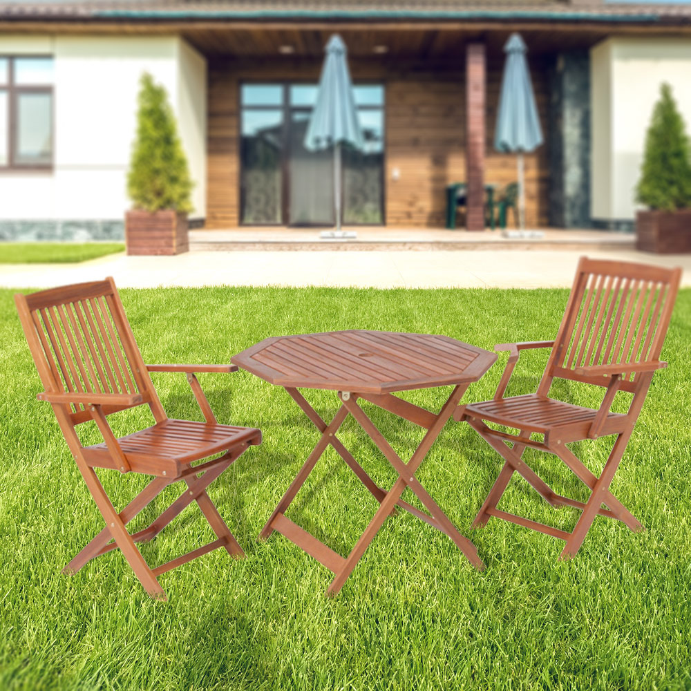 【楽天市場】木製 八角 テーブル チェア 肘付き 3点セット | ガーデンチェア ガーデンテーブル 折りたたみ 庭 セット 椅子 ガーデン