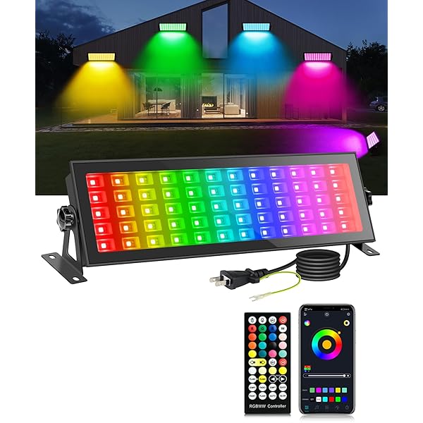 120W RGB 写真用照明フラッドライト、180 個の LED を積み上げるした RGBCW スマートステージウォッシュライトバー、遠隔操作と適用業務抑えつけるが能力のあるで、IP66 雨合羽遣りくちの RGB カラーチェンジング DJ 点火装置赤ちょうちん, 庭の寄り合い、出来事、