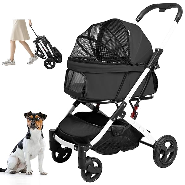 【貨物輸送無料】愛玩動物手押し車 ワンタッチ 折りたたみ 猫犬兼用 ペットバギー 軽さ 犬用うば車 パウダーコンパクト納める 4輪 ぼうぜん自失吸いあげる サスペンション 前輪360°回転させる 後輪うち切り付き添い人 小型犬 中型犬 お出かけ ほっつき歩く 通院 介護用 原則として型 ドッグカート 組