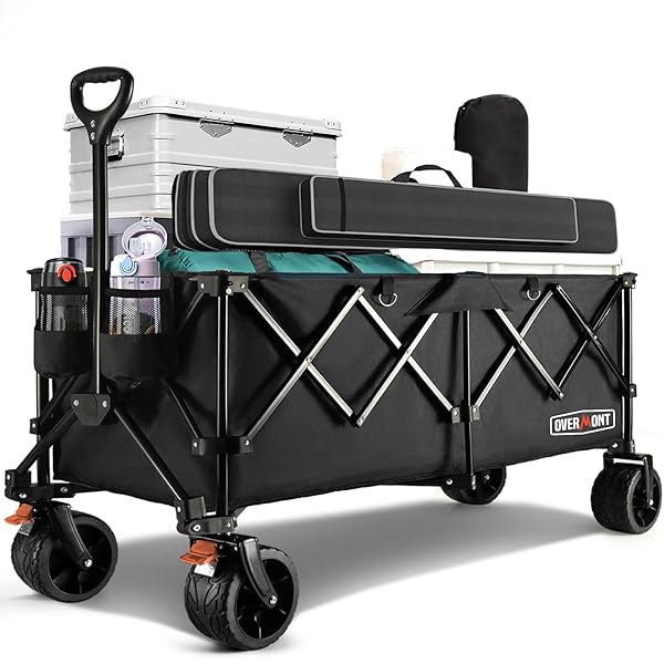 【送料無料】キャリーワゴン 特大容量300L アウトドアワゴン 耐荷重200kg ベアリング付き 荷室加長 キャリーカート キャンプカート 長物対応 大型タイヤ ブレーキ付き 折りたたみ キャンプ用品 荷物運び 大型 キャンプ・釣り・ビーチ・運動会｜ロイヤルアース2025