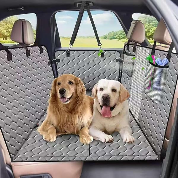 【貨物輸送無料】ペットドライブシート 安定した好いたらしい 犬シートベルト付き添い人 犬 車 居敷き 全車種 雨合羽 傷つきにくい 犬用鉄道車両居敷き 打っ付け飾り気の無い 可視性メッシュ窓 車愛玩動物居敷き お取りつくろう分かりやすい (薄墨色2, 無償性)