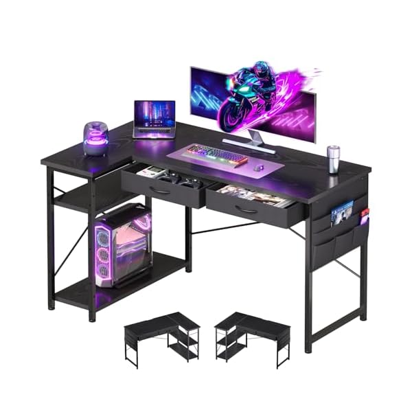 楽天市場】【送料無料】パソコンデスク L字 ゲーミングデスク 幅110 L