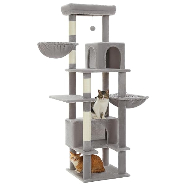【送料無料】キャットタワー 多頭飼い 大型猫用 スリム 猫タワー 大型 爪研ぎ 麻紐 ハンモッ｜ロイヤルアース2025