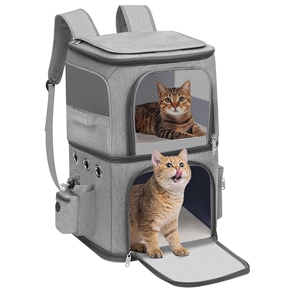 【送料無料】猫 2 匹 キャリー リュック 小型 犬 2段式 ペット ネコ の リュック ペットバッグ|ロイヤルアース2025