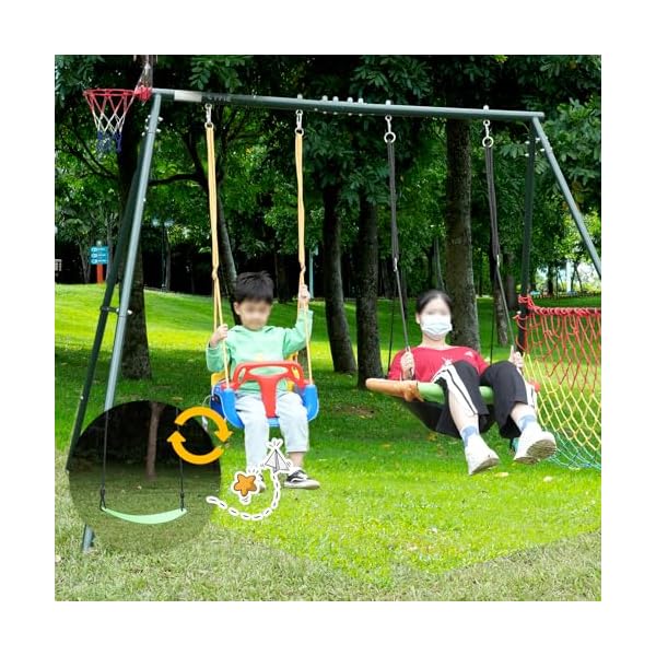 【貨物輸送無料】鞦韆 室外 大型 雨合羽 鞦韆+一こま仕掛ける 総耐荷重200kg 縄索の長さ