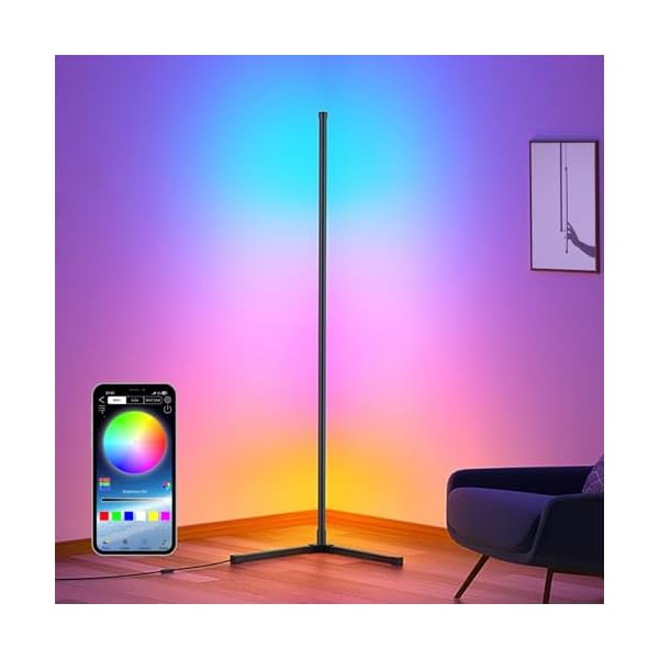 【送料無料】RGB 変色 フロアランプ 調光可能 高さ153cm LED コーナーライト 間接照明 調?度/調