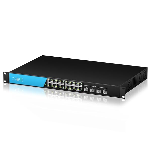 【送料無料】16ポート 2.5G スイッチングハブ 金属筐体 4つの10GbE SFP+ポートファン冷却 アンマ|ロイヤルアース2025
