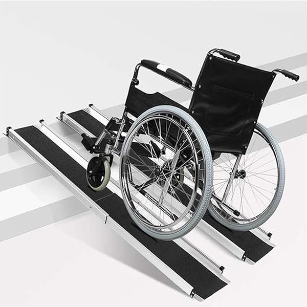 【送料無料】軽量 携帯便利 重量6kg 車椅子 用 スロープ 二段伸縮 長さ74.5/122cm 幅19cm 荷重272KG|ロイヤルアース2025