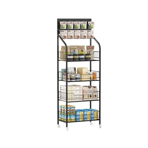 【送料無料】スーパーマーケットの陳列棚 50x27x140cm スーパーの棚 4層 耐荷重200kgドリンク 小｜ロイヤルアース2025