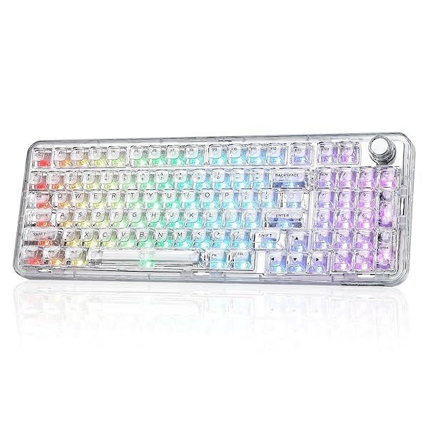 【送料無料】X98 QMK/VIA対応 ワイヤレス メカニカルゲーミングキーボード 透明キーキャップ 3|ロイヤルアース2025