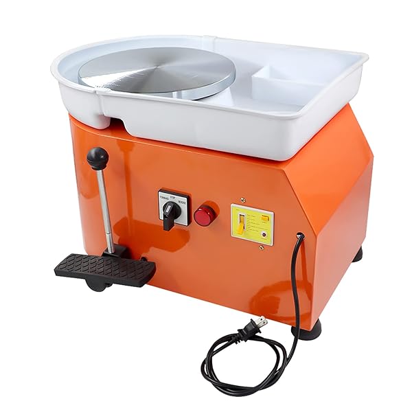 【貨物輸送無料】電動ろくろ 陶器作りろくろ 350W 0-300rpm 無段変速 フットペダル付 25珊回転させる台 静音 ブ