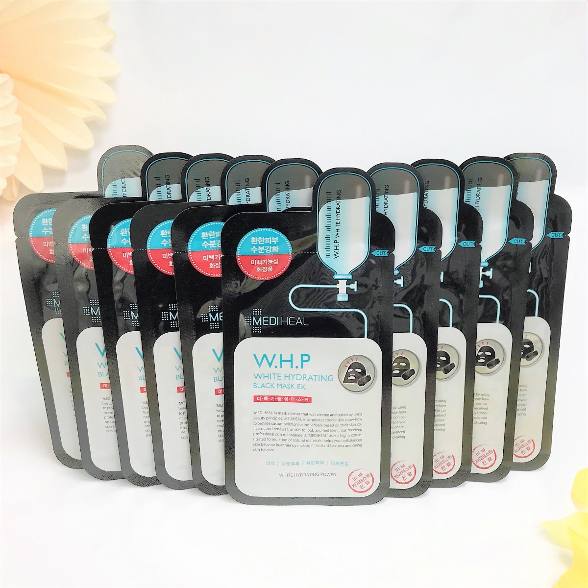 楽天市場 正規輸入品 メディヒール W H P 美白水分 ブラックマスク １０枚セット くすみ 美白 潤い エイジングケア パック 韓国コスメ 父の日 ギフト プレゼント プチギフト 誕生日 ご褒美 ローヤル化粧品