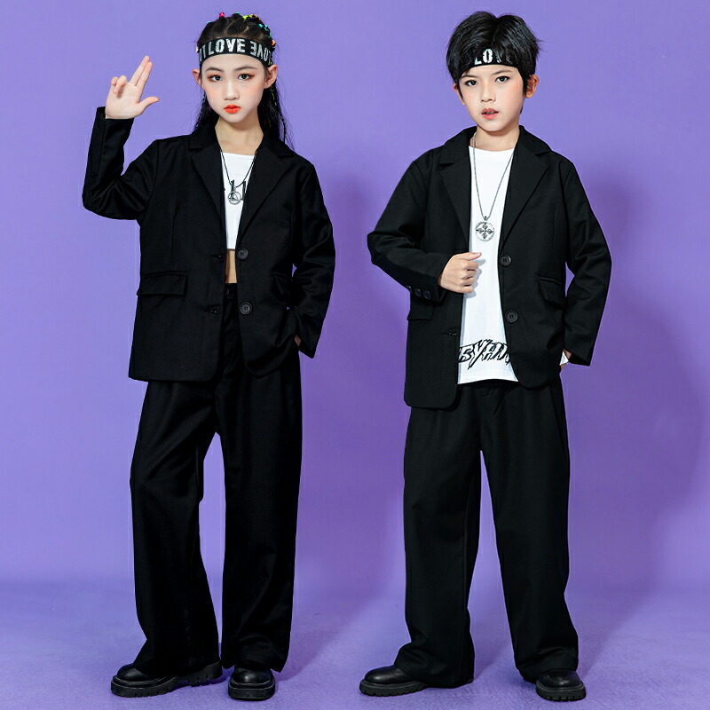 キッズ ダンス 衣装 セットアップ ヒップホップ Hiphop ジャケット パンツ ズボン セットアップ スーツ ストリート シャツ アースカラー 子供  ティーンズ キッズ ジュニア 女の子 男の子 モノトーン スーツ・カジュアルセットアップ