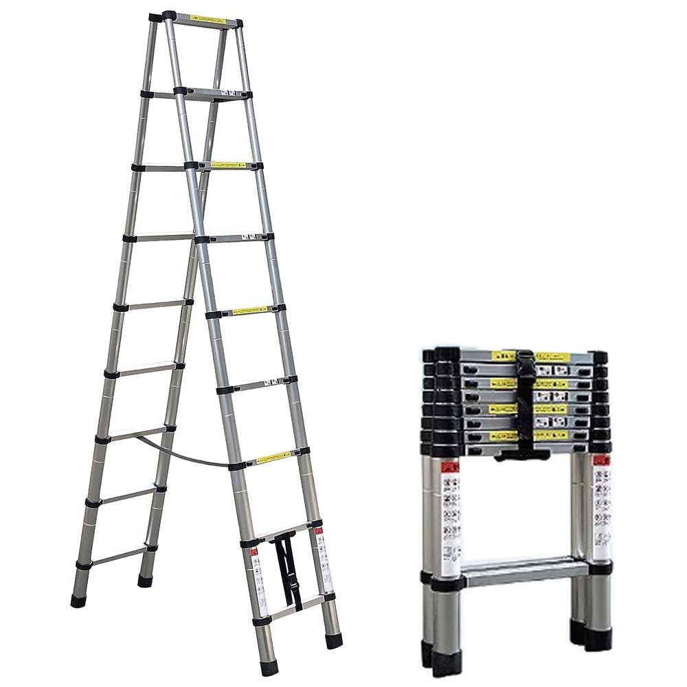 楽天市場】伸縮はしご兼用脚立 最長2.6m 9段+9段 兼用脚立 踏み台