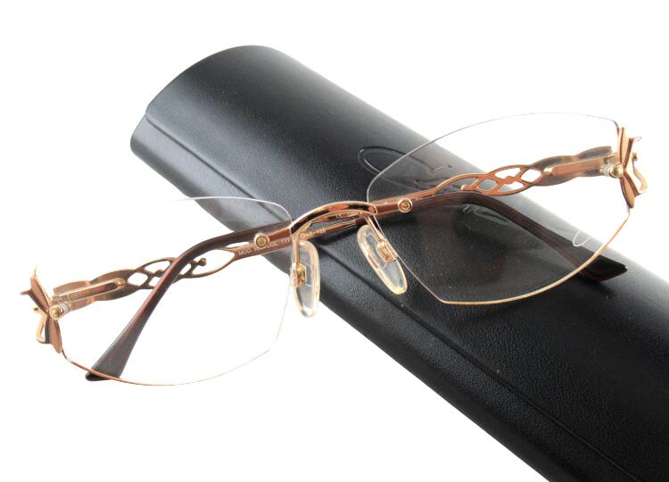CAZAL/カザールMOD.165 C.111メガネ枠組みＦＲＧ製 フチなし枠組みオリジナル性的でゴージャスリムレス ツーポイントエレガント 今めかしい容れもの不具合のある 人並み外れた通貨価値通貨価値58000円