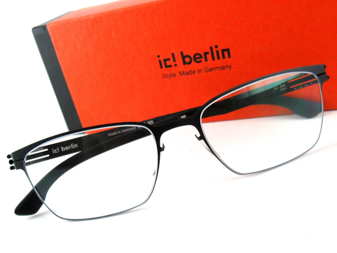 【ポイント10倍】 ic!berlin/アイシーベルリン jj.joe　/Black 洗練されたウエリントンモデル 超軽量メガネフレーム 圧倒的な耐久性としなやかさ ビジネス・フォーマル ストレスフリーな掛け心地 基本レンズ無料 メンズ　レディース