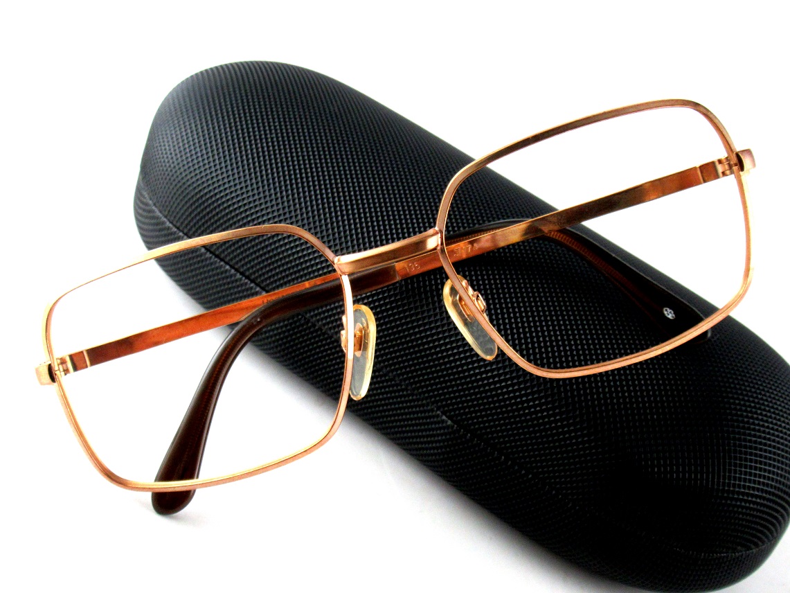 VINTAGE/DEADSTOCK デッドストック メガネフレーム 60～70年代 RODENSTOCK ローデンストック カットリムスクエアブロンズメタル ドイツ製チタンフレーム 度あり度なしサングラスレンズ交換可能 モダンリアルクラシック 当時売価5万円相当 8,360円