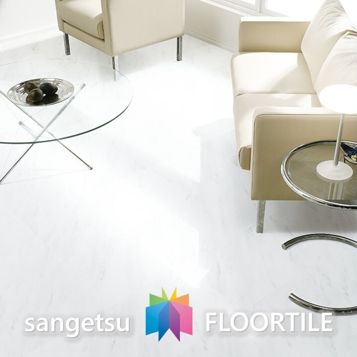 【ケース売】2mm厚床材 ホワイトマーブル 304.8×304.8×2.0mm JK1008 サンゲツ フロアタイル 2mm厚 SANGETSU FLOORTILE