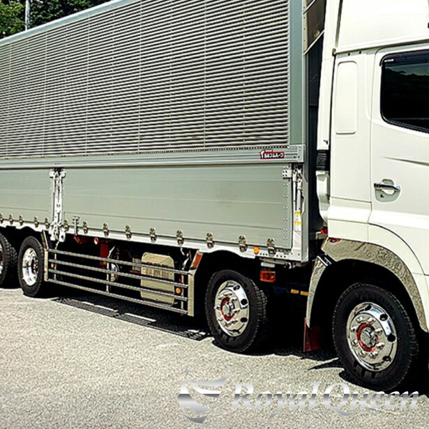 楽天市場 送料無料 日野 新型 17プロフィア グランドプロフィア 低床 横型 マフラーカバー ウロコ柄 Gプロ グラプロ トラック デコトラ パーツ トラック用品 ステンレス Royalqueen Royal Queen