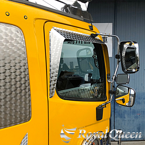 楽天市場 大型商品 日野 新型 17プロフィア グランドプロフィア ドアバイザー ステンレス ウロコ柄 左右セット Hino グラプロ トラック デコトラ パーツ トラック用品 ステンレス Royalqueen Royal Queen