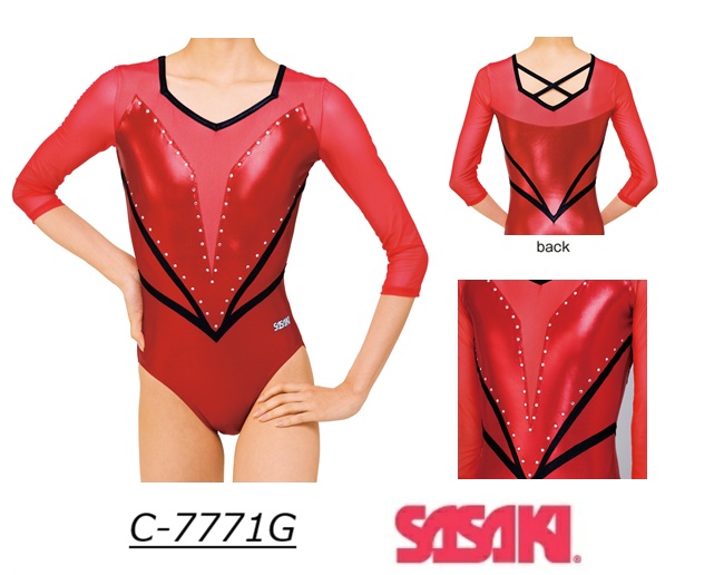 【2026 新商品】体操 ササキスポーツ SASAKI レオタード オーダーコンポ ラインストーン付き C-7771G