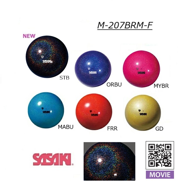 【2026 New color】新体操 ミーティアボール  径18.5糎  M-207BRM-F SASAKI ササキ運動競技 インターナショナル柔軟体操合従連衡 お墨付き品 手具   グラデーションラメ 新色