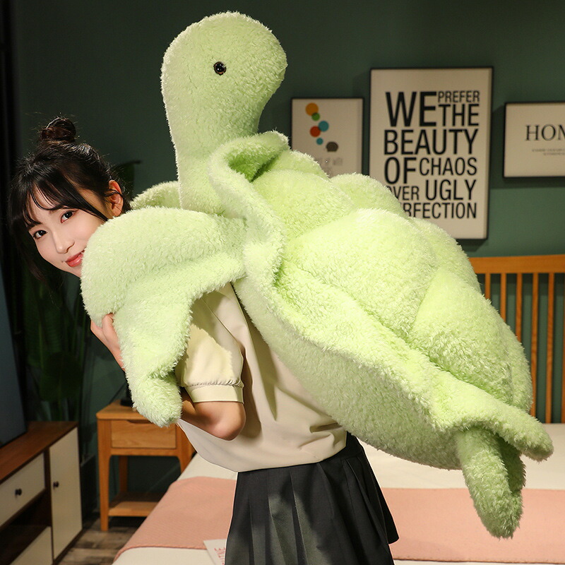 ぬいぐるみ　Slo tortoise green 70-かめのソロ- ぬいぐるみ 70cm もちかめ グリーン L 亀 カメ ぬいぐるみ 海亀 シナダグローバル