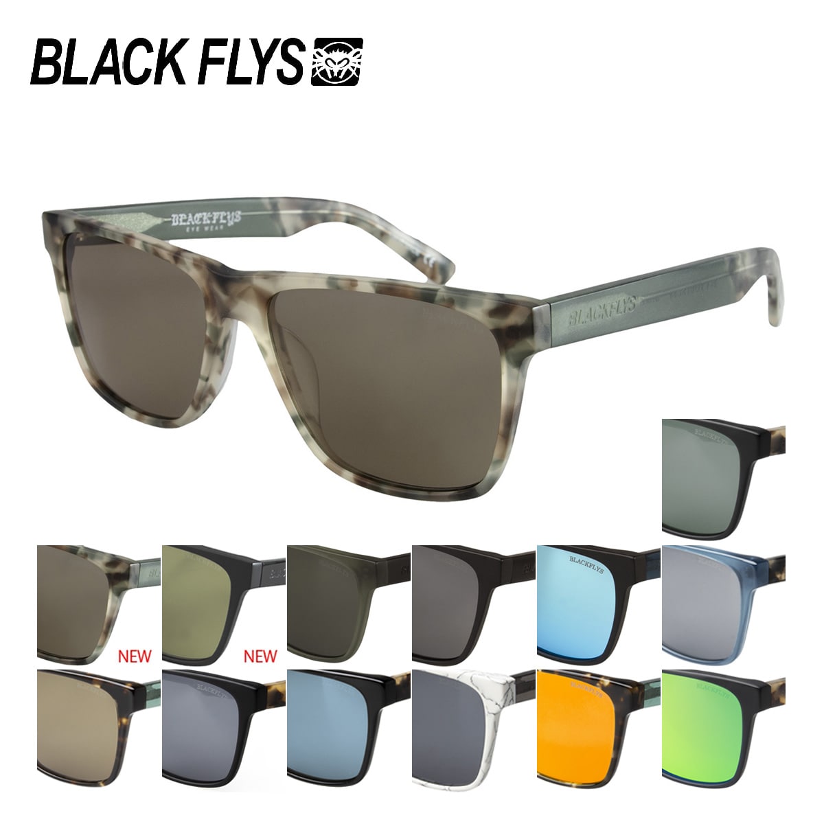 BLACK FLY ブラックフライ サングラス FLY FORTRESS BF-1327 偏光レンズ フライフォートレス 57サイズ ウェリントン メンズサングラス UVカット 送料無料 アイワン秋葉原|RPGeyewear秋葉原