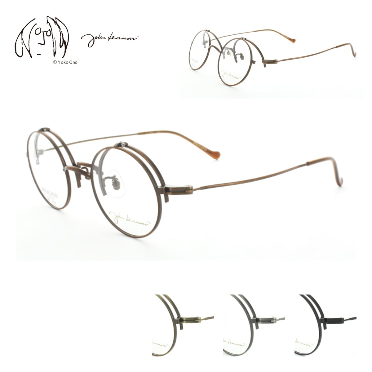 跳ね上げ メガネ フレーム ジョンレノン JL-1113 45サイズ 公式 JOHN LENNON ラウンド 丸眼鏡 フルリム チタン ハネアゲ 丈夫 軽い 日本製 メンズ 度付き対応 質感 高品質 クラシカル レトロ アンティーク JL-1076後継 アイワン秋葉原 国内正規品 試着可