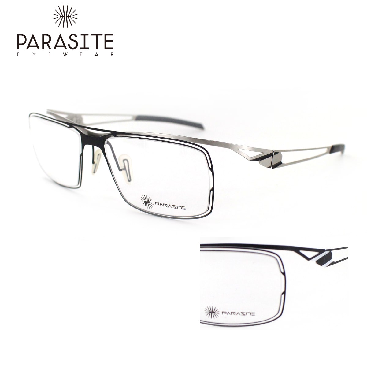 パラサイト PARASITE Element 4 55サイズ メンズ 男性用 スクエアメガネ サイバー 送料無料 アイワン秋葉原