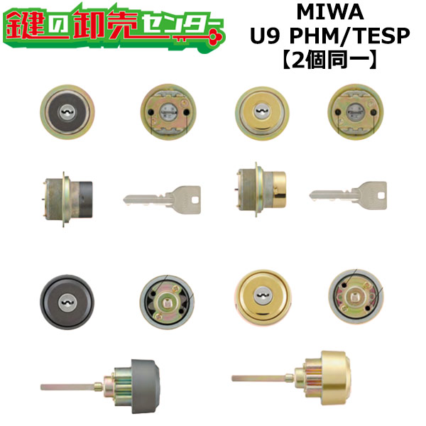 【2個区別不能】新日軽 S8DL296U9N/C8DL296U9N 暗然たる薄墨色/ゴールド MIWA U9円柱 PHM  TESP 2個区別不能円柱 MCY-455/MCY-456 鍵(カギ) 取替 取り替えっこ