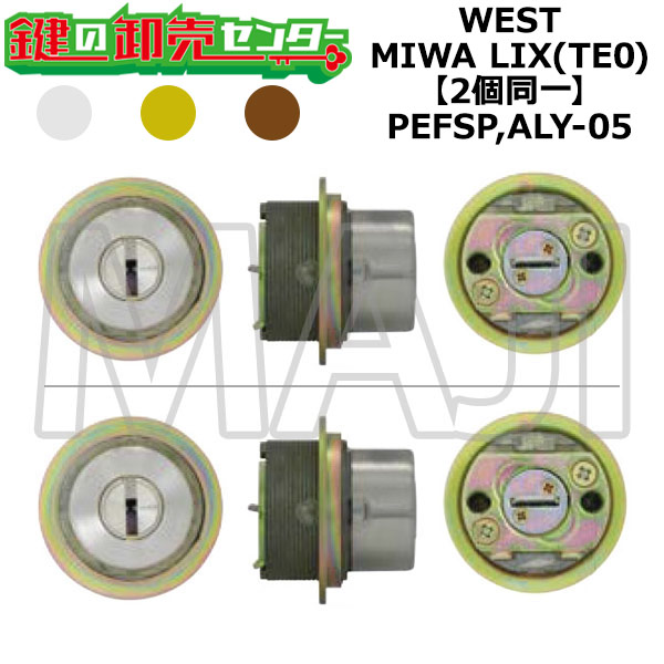 WEST,酉の方角 PEFSP,ALY-05 鍵取り替えっこ用 MIWA LIX(TE0) 2個区別不能円柱 鍵(カギ) 取り替えっこ 取替