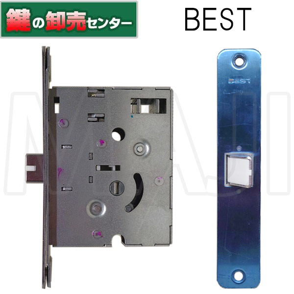 LIXIL,リクシル TOSTEM,トステム BEST ベスト フラットプッシュプルハンドル用箱錠 MDU428 ロックケース ●バックセット：64ミリ ●フロント刻印：BEST 鍵（カギ）取替　交換