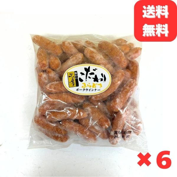 ジューシー粗挽きソーセージたっぷり 6kg （1kg×6袋）ソーセージ 業務用 1袋約50本入 冷凍 お弁当のおかず 焼肉 BBQ 送料無料