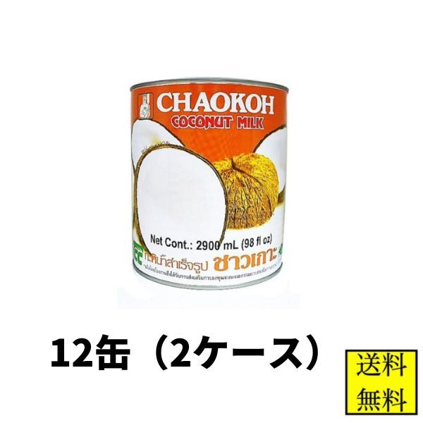 ココナッツミルク チャオコー 2900ml 12缶 2ケース販売 【店舗・法人様専用ページ】ハラル認証 ハラール タイカレー 業務用 送料無料 協同食品 大容量