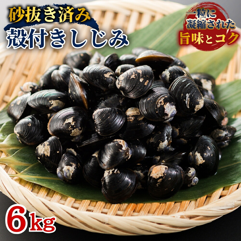 冷凍 しじみ 6kg (1kg×6袋) 大容量 砂抜き処理済 殻付き 貝 蜆汁 しじみの味噌汁 蜆 シジミ 殻付き貝 しじみスープ 砂抜き済 送料無料