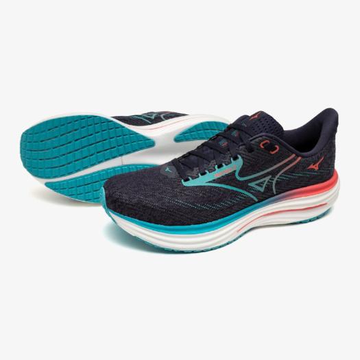 ミズノ ウエーブライダー29 ダークネイビー×ブルー×ピンク ランニングシューズ メンズ MIZUNO WAVE RIDER 29　J1GC250301