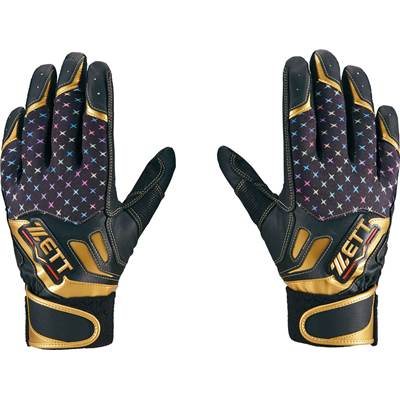 限定プロモデル　ゼット　プロステイタス　バッティンググラブ　両手セット　ブラック×ゴールド　バッティング手袋　一般用　野球　ZETT　PROSTATUS　BATTING　GLOVES　PRO MODEL　BASEBALL　BG321AS
