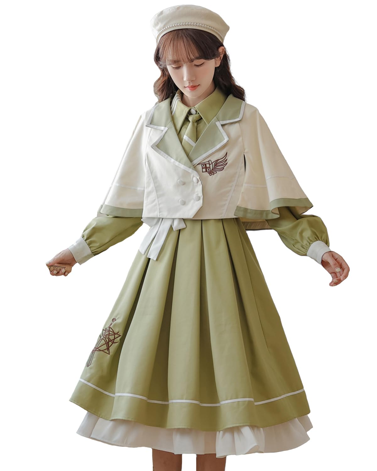 ワンピース ロリータ 長袖 制服 コスプレ ロリータ 探偵 大きいサイズ 女装 森ガール 学園 可愛い服 jk 制服 セット cosplay lolita 学生服 少女 アニメ コスチューム 甘ロリ ゆったり 仮装 クリスマス ハロウィン お花見 ゆめかわいい｜Ｒ&rsquo;ｓ ｚａｋｋａ