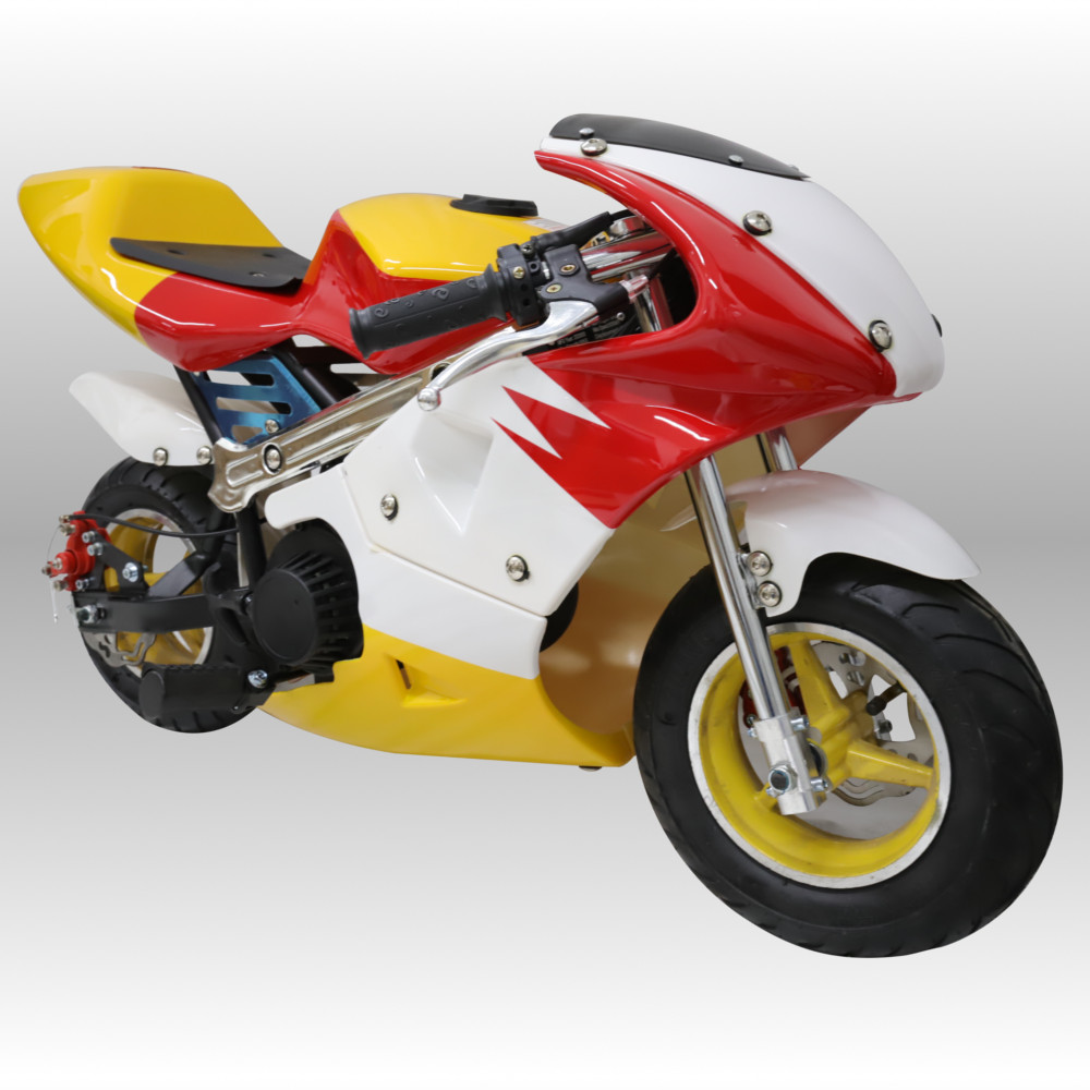 楽天市場 ポケバイ Cr Pbr01 50cc Gp赤白黄カラーモデル ポケットバイク50ccエンジン格安消耗部品 ｒｓｂｏｘ