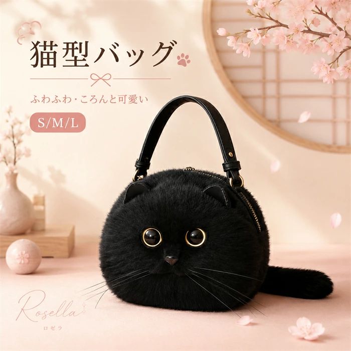 猫ちゃん型バッグ ショルダーバッグ ハンドバッグ 猫型 バッグ レディース 猫 鞄 カバン 雑貨 バッグ ぬいぐるみ ファー リアル ふわふ｜RSDSHOP